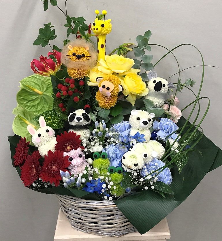 仲良し動物アレンジメント