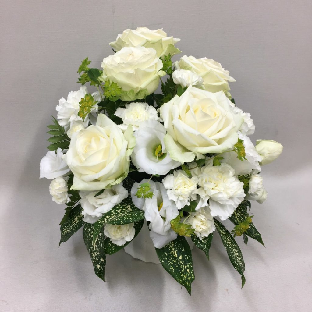 【御供】バラ入り白いアレンジメントWB_30_MS-OS