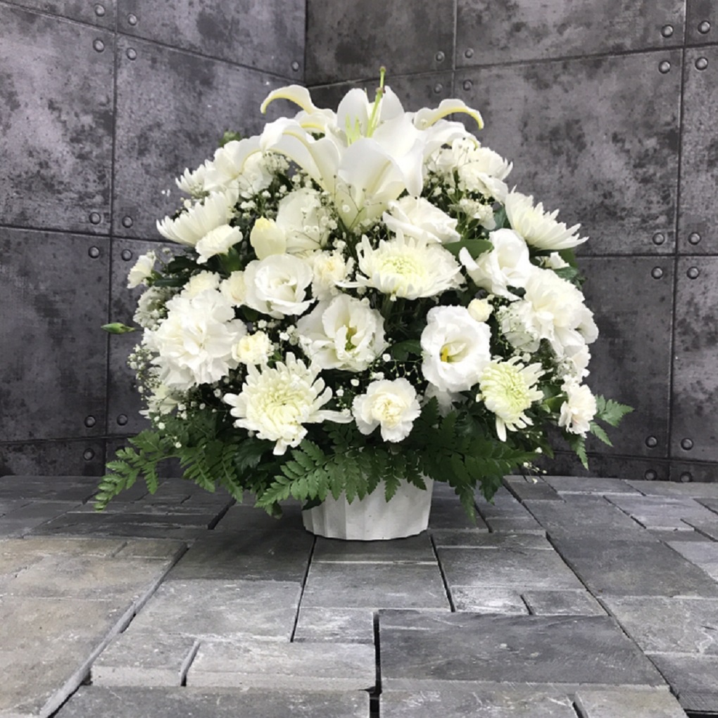 【御供】ユリ入り和洋MIXアレンジメントW_40_MS-OS