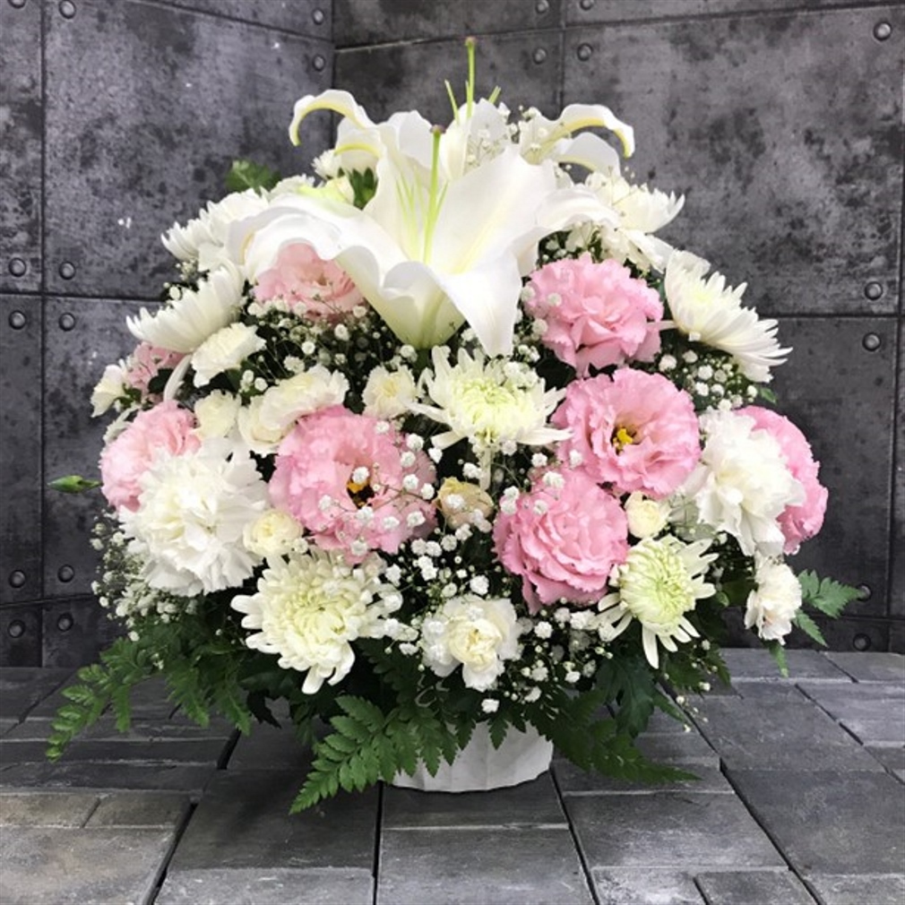 【御供】ユリ入り和洋MIXアレンジメントWP_40_MS-OS